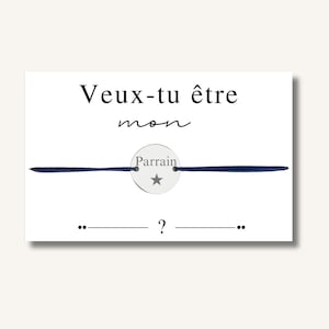 Carte Bracelet "Veux-tu être mon parrain ?" - bracelet personnalisé, bracelet demande parrain, bracelet cadeau parrain, bracelet pour lui