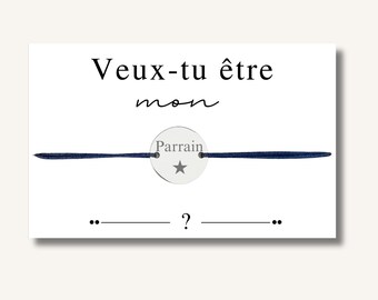 Bracelet Card "Will you be my godfather?" - personalized bracelet, godfather request bracelet, godfather gift bracelet, bracelet for him