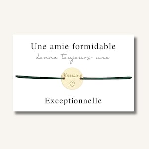 Carte Bracelet "Une amie formidable donne toujours une marraine exceptionnelle" - bracelet personnalisé, bracelet demande marraine