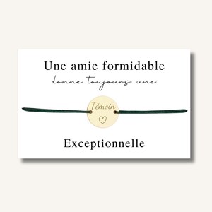 Carte Bracelet "Une amie formidable donne toujours une témoin exceptionnelle" - bracelet personnalisé, bracelet témoin, bracelet pour elle