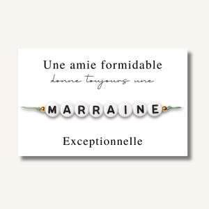 Carte Bracelet "Une amie formidable donne toujours une marraine exceptionnelle" - bracelet personnalisé, bracelet marraine, demande marraine