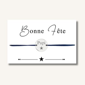 Carte Bracelet "Bonne fête Papi/Papy" - bracelet personnalisé, bracelet papy/papi, bracelet cadeau, fête des grands-pères