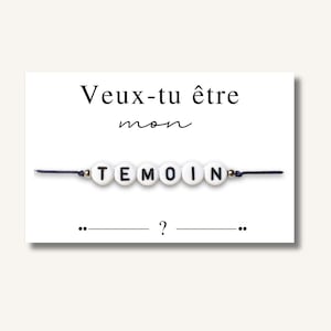 Carte Bracelet "Veux-tu être mon témoin ?" - bracelet personnalisé, bracelet demande témoin, bracelet cadeau HOMME, bracelet annonce mariage