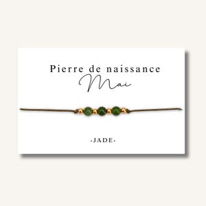 Carte Bracelet petites pierres de naissance mois de MAI - bracelet personnalisé, bracelet pierre de naissance, pierre naturelle