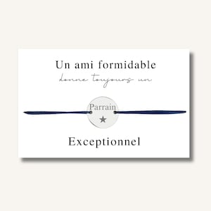 Carte Bracelet "Un ami formidable donne toujours un parrain exceptionnel" - bracelet personnalisé, bracelet demande parrain