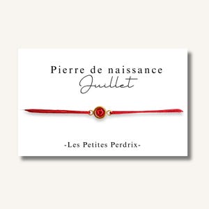 Carte Bracelet pierre de naissance mois de JUILLET - bracelet personnalisé, bracelet pierre de naissance, cadeau naissance
