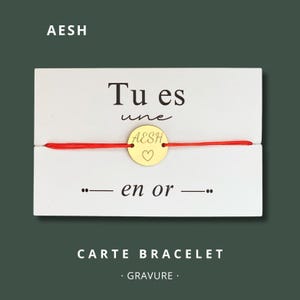 Carte Bracelet "Tu es une AESH en or" - bracelet personnalisé, bracelet AESH, bracelet cadeau, bracelet gravé