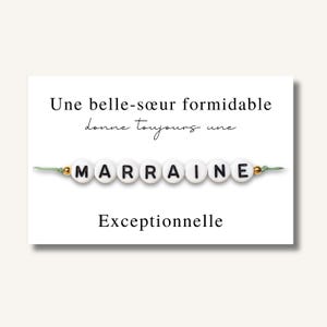 Carte Bracelet "Une belle-sœur formidable donne toujours une marraine exceptionnelle" -bracelet marraine, demande marraine, annonce marraine