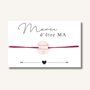 Carte Bracelet "Merci d'être ma demoiselle d'honneur" - bracelet personnalisé, bracelet demande demoiselle d'honneur, bracelet cadeau