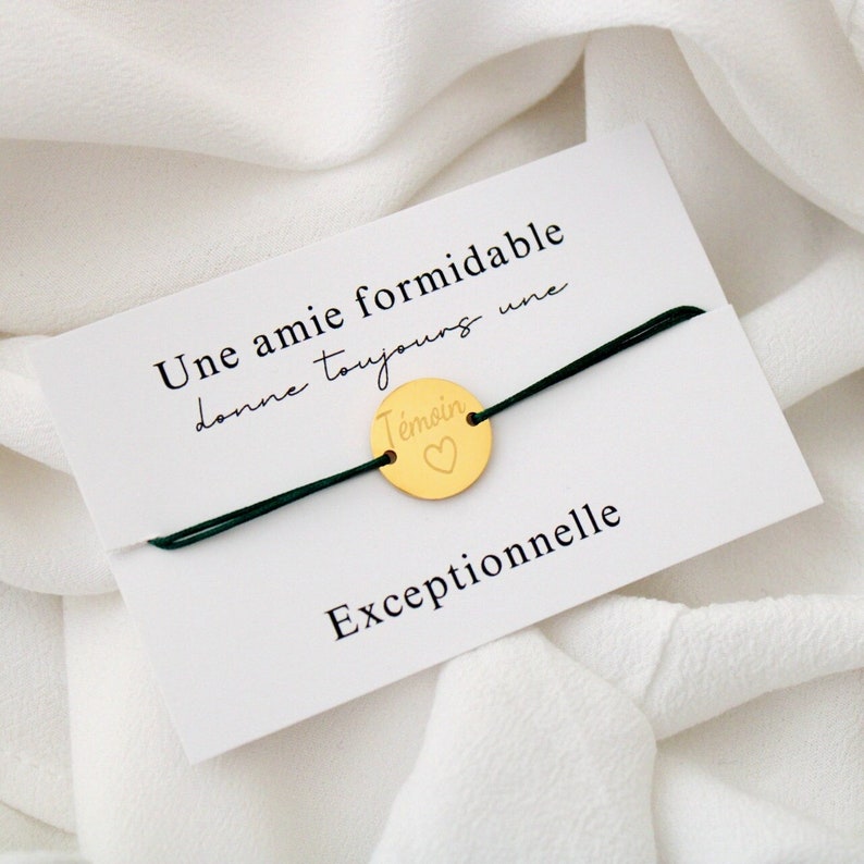 Carte Bracelet Une amie formidable donne toujours une témoin exceptionnelle bracelet personnalisé, bracelet témoin, bracelet pour elle image 1