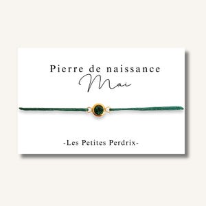 Carte Bracelet pierre de naissance mois de MAI - bracelet personnalisé, bracelet pierre de naissance, cadeau naissance
