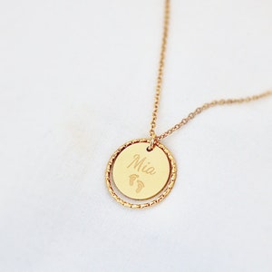 Collar de medalla personalizado para grabar cadena de acero inoxidable regalo de nacimiento, regalo personalizado, collar de nombre imagen 3