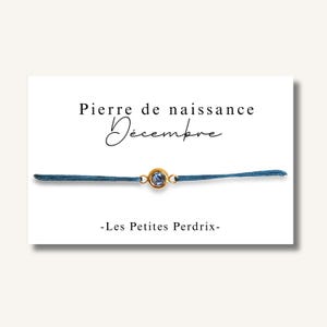 Carte Bracelet pierre de naissance mois de DECEMBRE - bracelet personnalisé, bracelet pierre de naissance, cadeau naissance