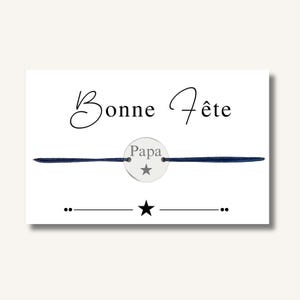 Carte Bracelet "Bonne fête Papa " - bracelet personnalisé, bracelet papa, bracelet cadeau, bracelet gravé papa, fête des pères
