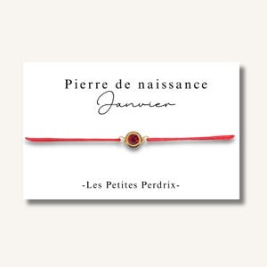 Carte Bracelet pierre de naissance mois de JANVIER - bracelet personnalisé, bracelet pierre de naissance, cadeau naissance