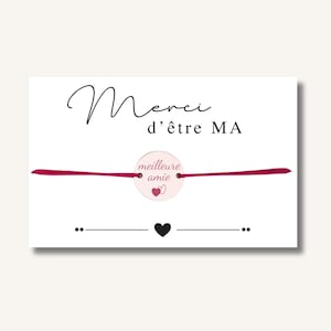Carte Bracelet "Merci d'être ma ... ?" - bracelet personnalisé, bracelet demande personnalisée, bracelet cadeau personnalisé
