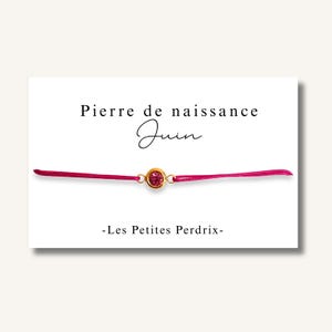 Carte Bracelet pierre de naissance mois de JUIN - bracelet personnalisé, bracelet pierre de naissance, cadeau naissance