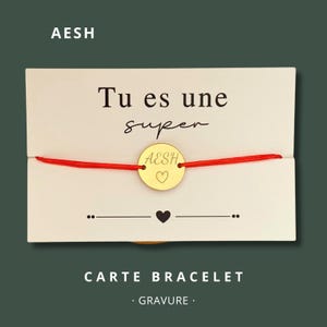 Carte Bracelet "Tu es une super AESH" - bracelet personnalisé, bracelet AESH, bracelet cadeau, bracelet gravé
