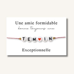 Carte Bracelet "Une amie formidable donne toujours une témoin exceptionnelle" - bracelet personnalisé, bracelet témoin, bracelet pour elle