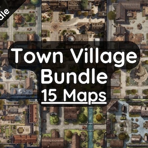 DnD Town Village Map Mega Bundle, 15 D&D Digitale Maps, Dungeons and Dragons Maps, Roll20 Tabletop, Fantasy Maps