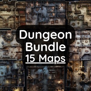 Megabundel DnD Dungeon Battle Map, 15 D&D Battlemaps, Dungeons and Dragons Digital Battle Maps, Roll20 Battlemap, Fantasy Grounds, Foundry