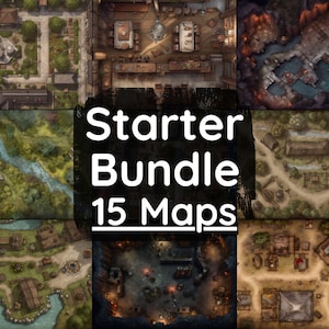 RPG Starter Battle Map Bundle, 15 Battlemaps, Dungeons 5e Digital Battle Maps, Roll20 Battlemap, Fantasy Grounds, Foundry VTT