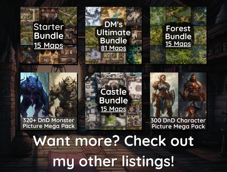 DnD Cave Battle Map Mega Bundle, 15 D&D Digital Battlemaps, Dungeons ...