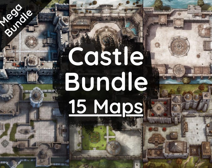 10 Gridless Castle Interior Battle Maps | VTT Pack for Dnd, Pathfinder ...