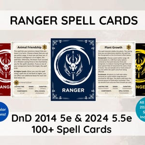 Carte Incantesimi Ranger DnD 5e – Oltre 100 Libri degli Incantesimi PDF Stampabili (SRD 2014 e 2024)