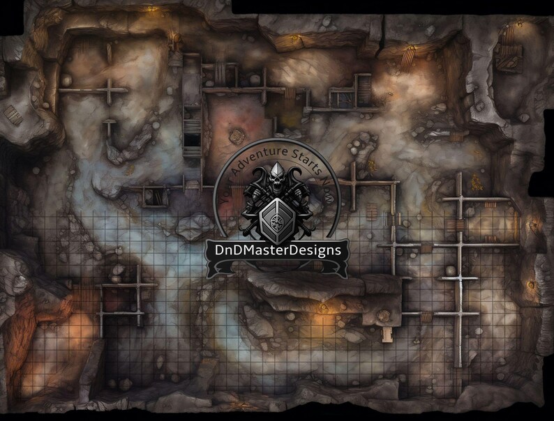 Cave Battle Map Mega Bundle – 15 Digital Battlemaps for Dnd 5e, Roll20 ...