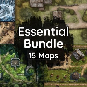 DnD Essential Battlemap-bundel, 15 D&D Battle-kaarten, Dungeons and Dragons digitale strijdkaarten, Roll20 Battlemap, Fantasy Grounds, Foundry VTT