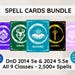 DnD Spell Cards Set, 2014 and 2024 versions, d&d spellbook 5e, Printable spell cards, Customizable dnd cards, All classes, Poker card size