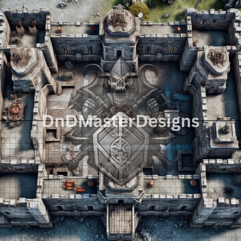 dnd castle fortress battlemap for roll20, foundry. battle map. VTT maps. Tabletop RPG map. D&D Digital Map. dnd grid map.