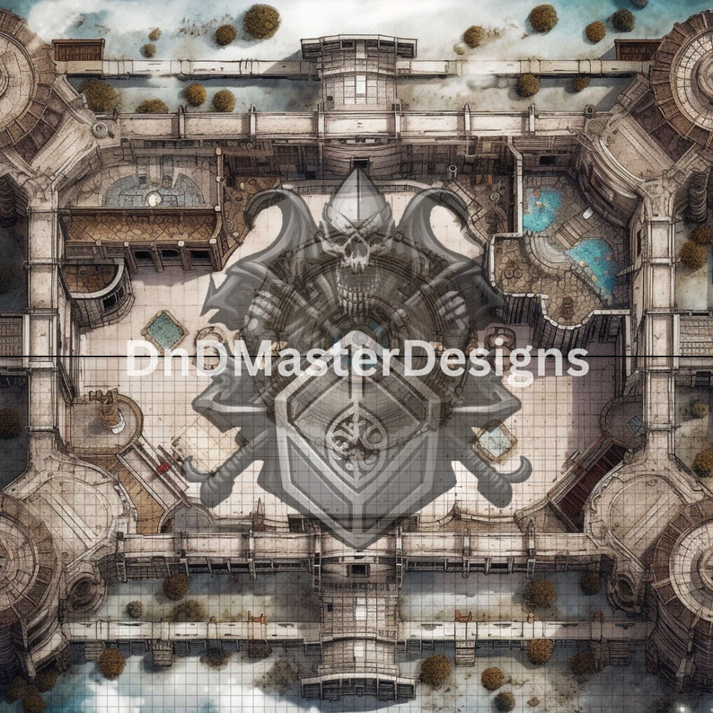 dnd castle fortress battlemap for roll20, foundry. battle map. VTT maps. Tabletop RPG map. D&D Digital Map. dnd grid map.