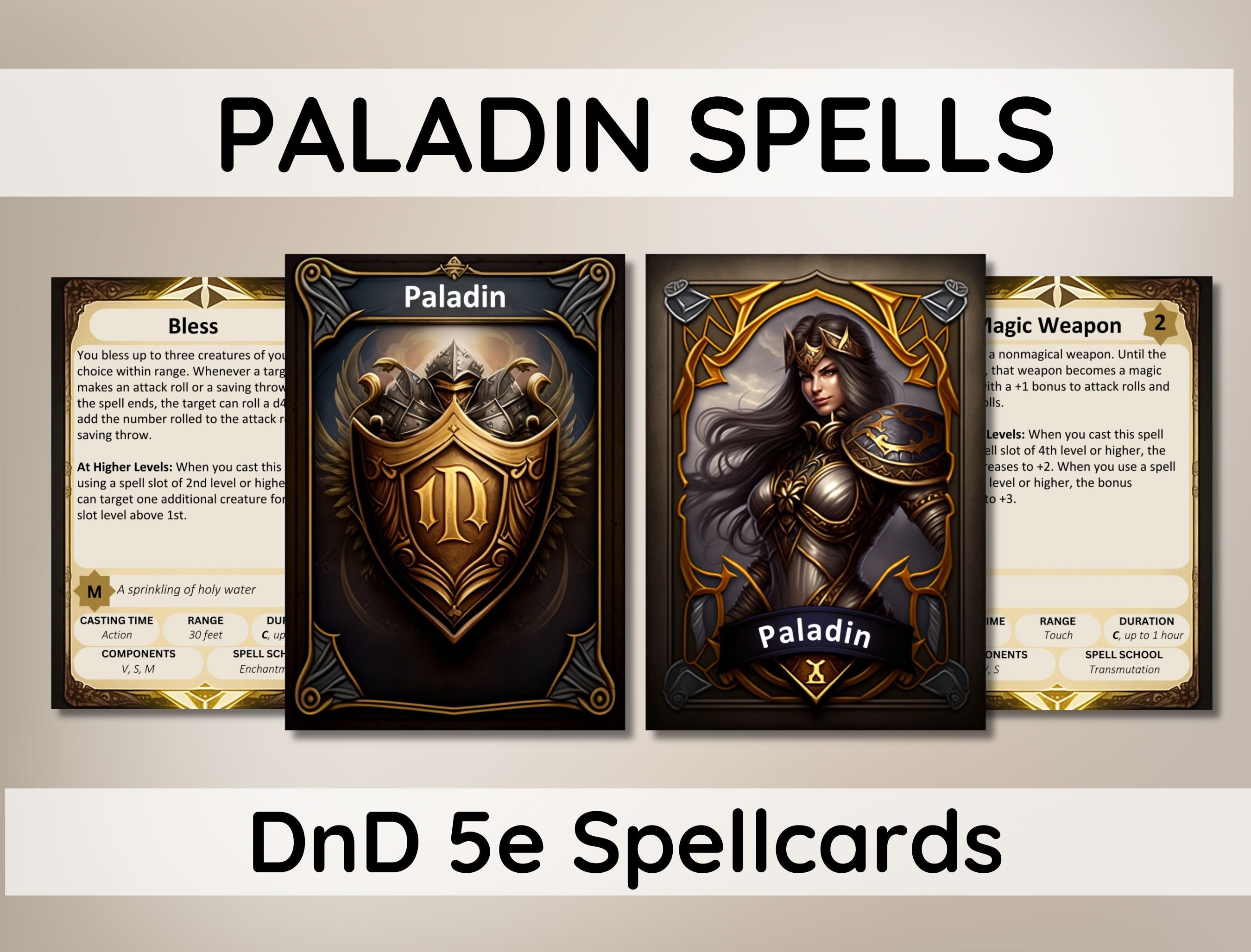Paladin Spell Cards D&D 5e Fillable PDF lucox.cl