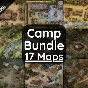 DnD Camp Encounter Map Mega Bundle, 17 D&D Digitale Maps, Dungeons and Dragons Maps, Roll20 Tabletop, Fantasy Maps