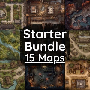 DnD Starter Map Bundle, 15 D&D Maps, Dungeons and Dragons Digitale Maps, Roll20 Map, Fantasy Bases, ; ; ; ; ;)