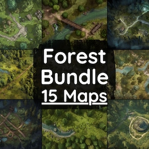 RPG Forest Battle Map Mega Bundle, 15 Day and Night Battlemaps, Dungeons 5e Digital Battle Maps, Roll20 Battlemap, Foundry