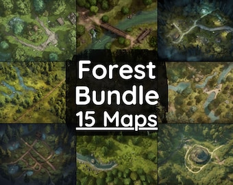 Forest Battle Maps: 15 RPG Day/Night Maps (Digital Download)