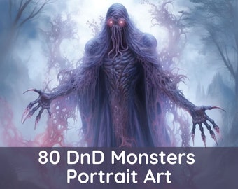 DnD 80 Monster Character Portrait Picture Bundle, Full Body D&D Pictures, Player Portraits, Dungeons and Dragons Art, NPC Characters
