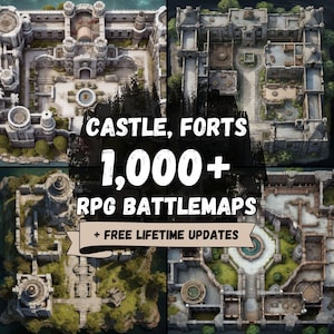 1000+ DnD Castle, Forts Battlemaps, Dungeons and Dragons Digital Battle Maps, Roll20 Battlemap, Foundry VTT, RPG Tabletop Maps