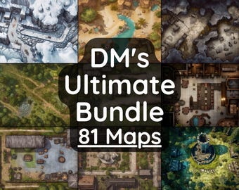 81 Battle Maps: Dungeons, Towns, Taverns for DnD 5e Roll20, Foundry VTT