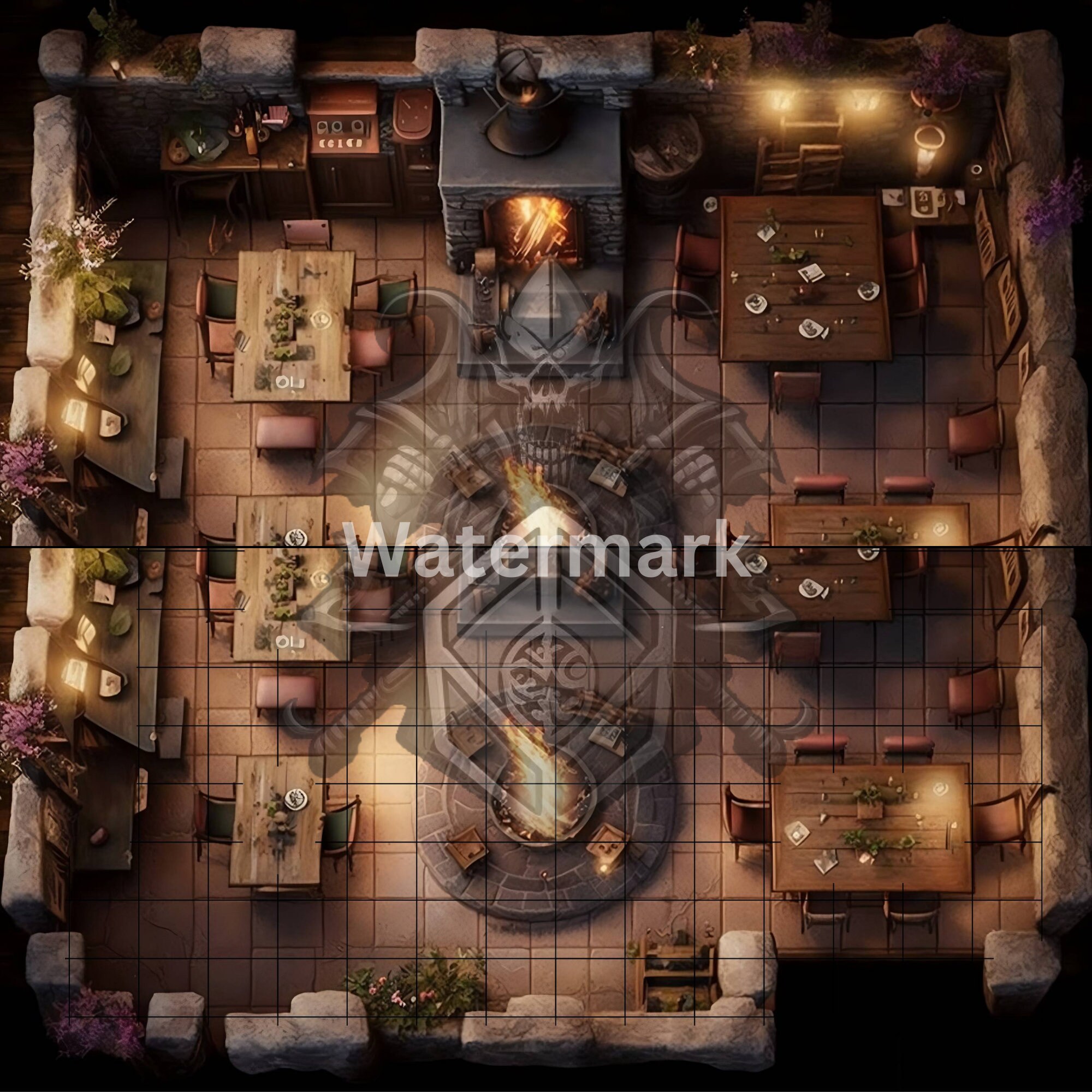 Dnd Tavern Battle Map Bundle 6 D&D Digital Battlemaps Etsy