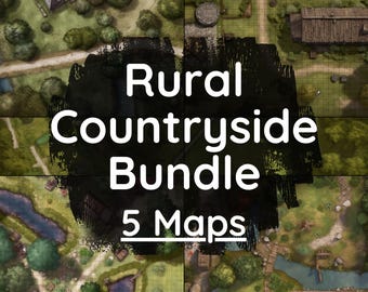 Countryside Battle Map Bundle – 5 Digital DnD Battlemaps for Roll20, Foundry & VTTs