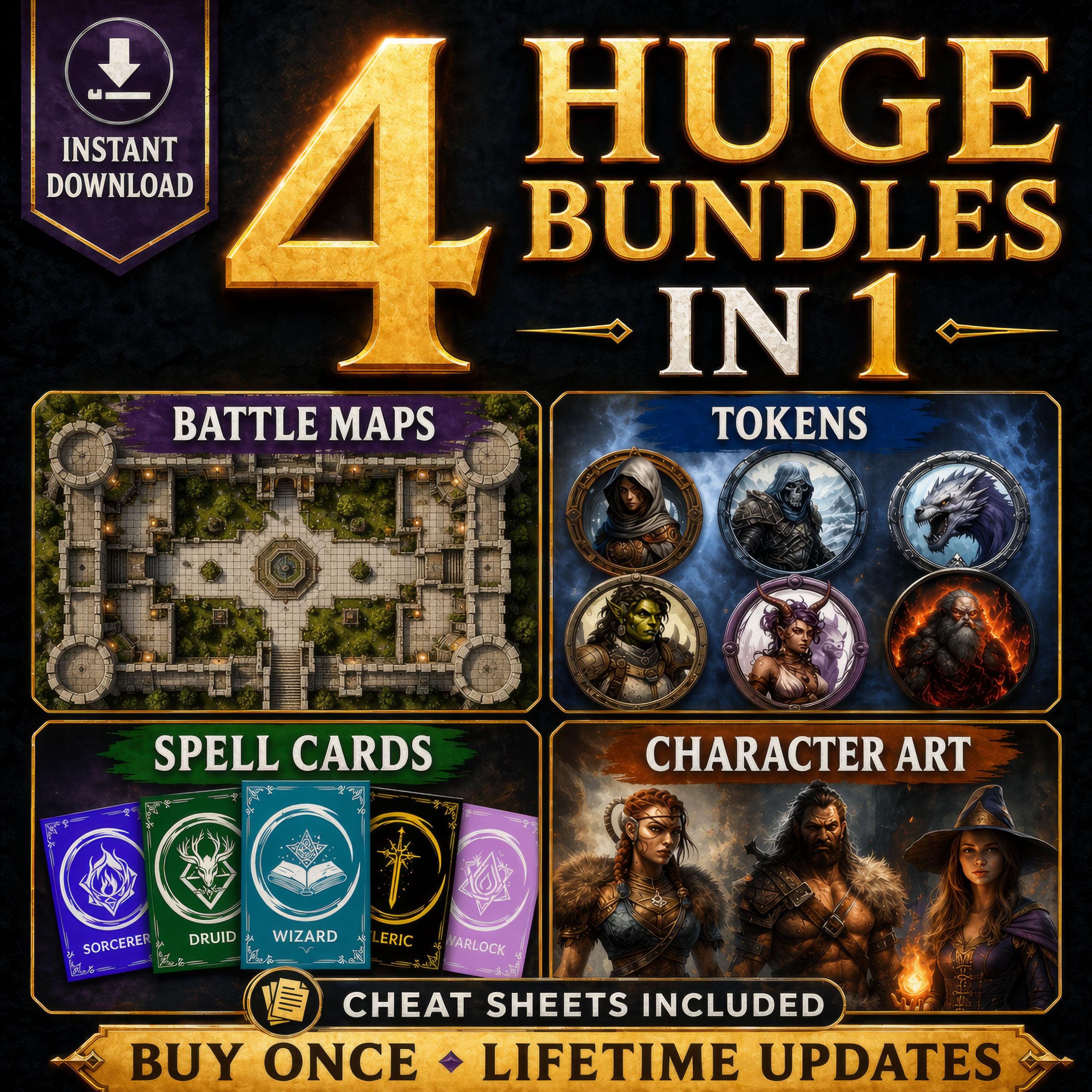 Spell Map Dnd Battle Maps, Spell Cards, Character Art, Tokens & More! Game ...