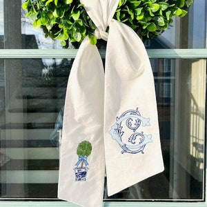 Custom Wreath Sash - Initial Topiary