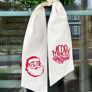 Christmas Wreath Sash- Merry Christmas / Santa