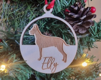 Dog Breed Personalised Engraved Christmas Ornament, Pet Ornament