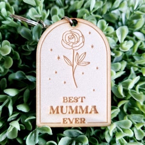 Best Mumma Ever Wooden Keyring, Keychain, Gift for Mum, Engraved Gift
