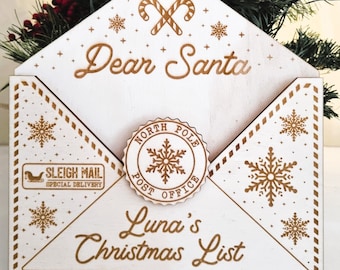 Letter To Santa Personalised Ornament, Wooden Engraved Ornament, Christmas Gift